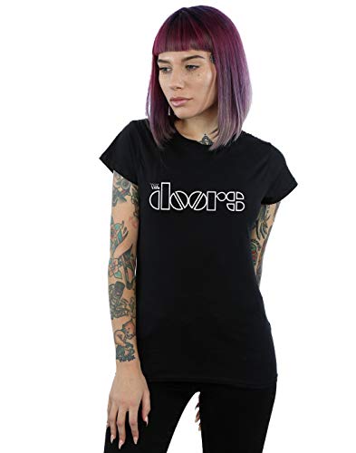 Skeletor The Doors Damen T-Shirt mit einfachem Logo, Schwarz , S von Skeletor