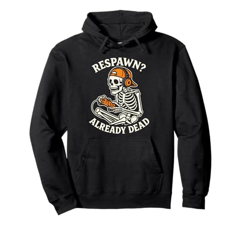 Skelett Gamer Kopfhörer Controller Halloween Herren Damen Pullover Hoodie Skelett Gamer Kopfhörer Controller Halloween Herren Damen Pullover Hoodie von Skelett Gaming Kopfhörer Retro Gamer Vibes
