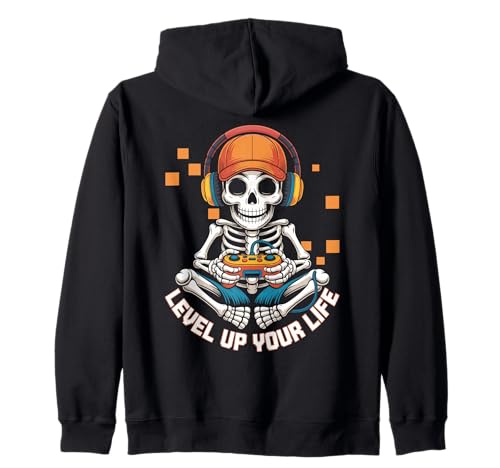 Skelett Gamer Level Up Your Life Quit Funny Halloween Männer Kapuzenjacke Skelett Gamer Level Up Your Life Quit Funny Halloween Männer Kapuzenjacke von Skelett Gaming Kopfhörer Retro Gamer Vibes