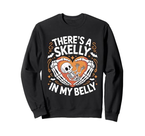 There Skelly In My Belly Skelett Frauen Halloween Schwangerschaft Sweatshirt There Skelly In My Belly Skelett Frauen Halloween Schwangerschaft Sweatshirt von Skelly In My Belly Pregnant Halloween Announcement
