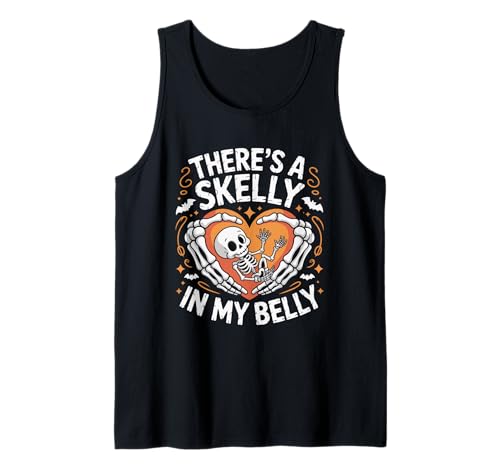 There Skelly In My Belly Skelett Frauen Halloween Schwangerschaft Tank Top There Skelly In My Belly Skelett Frauen Halloween Schwangerschaft Tank Top von Skelly In My Belly Pregnant Halloween Announcement