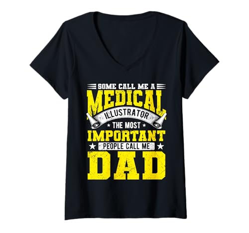 Damen Manche nennen mich einen medizinischen Illustrator Wichtig Nenn mich Papa T-Shirt mit V-Ausschnitt Damen Manche nennen mich einen medizinischen Illustrator Wichtig Nenn mich Papa T-Shirt mit V-Ausschnitt von SketchDadCo