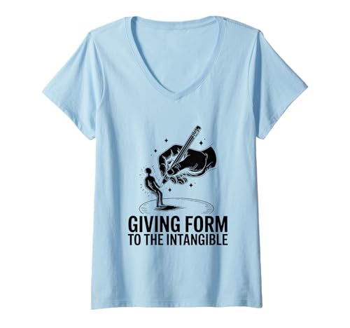 Damen Giving Form To The Immangible Animation Draw Sketch Animate T-Shirt mit V-Ausschnitt Damen Giving Form To The Immangible Animation Draw Sketch Animate T-Shirt mit V-Ausschnitt von Sketching Animation Gifts For Drawing Animators