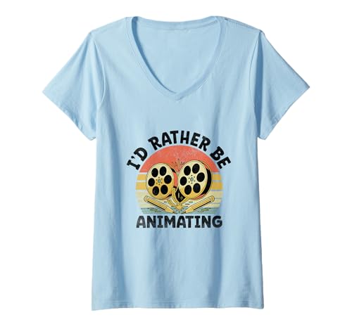 Damen Ich animiere lieber Animationen Draw Animate Storytelling T-Shirt mit V-Ausschnitt Damen Ich animiere lieber Animationen Draw Animate Storytelling T-Shirt mit V-Ausschnitt von Sketching Animation Gifts For Drawing Animators