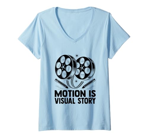 Damen Motion Is Visual Story Animation Zeichnen Sketch Animate T-Shirt mit V-Ausschnitt Damen Motion Is Visual Story Animation Zeichnen Sketch Animate T-Shirt mit V-Ausschnitt von Sketching Animation Gifts For Drawing Animators
