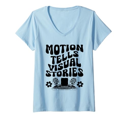 Damen Motion Tells Visual Stories Animation Zeichnen Sketch Animate T-Shirt mit V-Ausschnitt Damen Motion Tells Visual Stories Animation Zeichnen Sketch Animate T-Shirt mit V-Ausschnitt von Sketching Animation Gifts For Drawing Animators