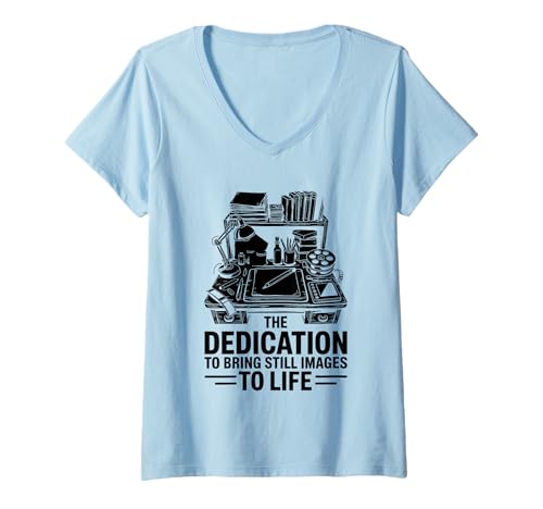 Damen The Dedication To Bring Standbilder To Life Animation Draw T-Shirt mit V-Ausschnitt Damen The Dedication To Bring Standbilder To Life Animation Draw T-Shirt mit V-Ausschnitt von Sketching Animation Gifts For Drawing Animators