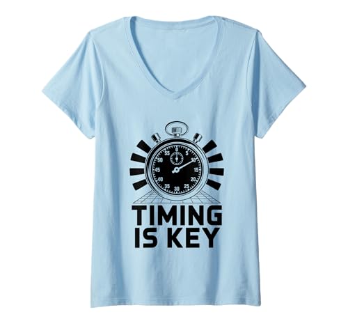 Damen Timing Is Key Animation Zeichnen Sketch Animate Storytelling T-Shirt mit V-Ausschnitt Damen Timing Is Key Animation Zeichnen Sketch Animate Storytelling T-Shirt mit V-Ausschnitt von Sketching Animation Gifts For Drawing Animators