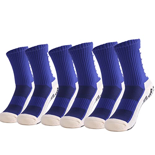 Skexiod Fußballsocken Herren Damen 3 Paar SportSocken Stoppersocken Elastische Atmungsaktiv Sneaker Socken für Fußball,Tennis,Yoga,Basketball,Wandern,Marathons,OutdoorSport von Skexiod