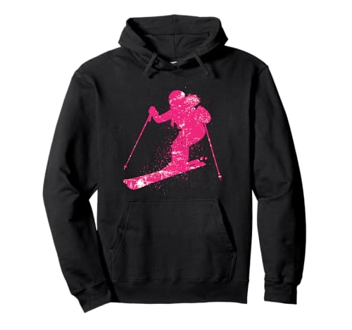 Skilfahrerin Splash Ski Mädchen Frauen Skihelm Skifahren Pullover Hoodie von Ski Fahren Wintersport Skiurlaub Skipiste Damen