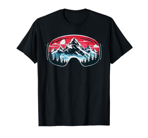 Ski Snowboard Skibrille Schnee Herren Wintersport Kid Skifahren T-Shirt von Ski Snowboard Skiing Goggles Snow Wintersport