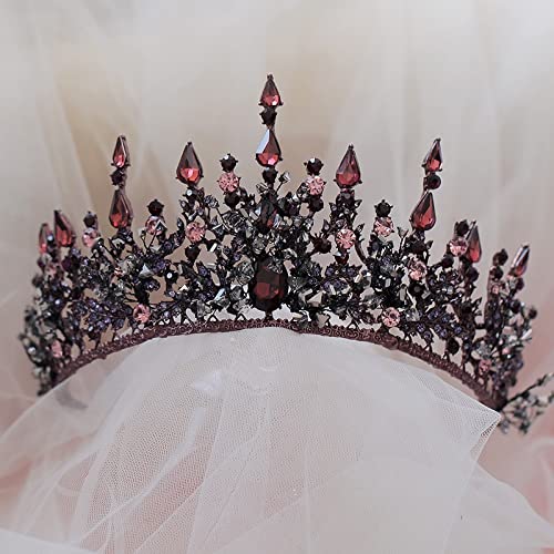 Diamant Tiara Vintage Barock Stirnbänder Lila Kristall Tiaras Kronen Braut Noiva Kopfschmuck Braut Hochzeit Party Haarschmuck Strass Krone von SkiNfd