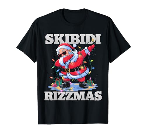Skibidi Rizzmas Shirt Kinder Herren Damen Weihnachten Santa Rizz T-Shirt von Skibidi Rizzmas Cool Christmas Santa Claus Kid Men