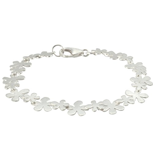 Silber Armband Flowertime Goldschmiedearbeit (Sterling Silber 925 mattiert) Blüten Blumen Damen Armband von Skielka Designschmuck