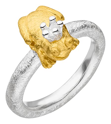 Silber Ring König Frosch Goldschmiedearbeit aus Deutschland (Sterling Silber 925) extravaganter ausgefallener Damenring von Skielka Designschmuck