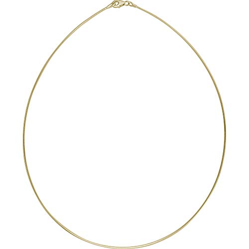 Skielka Designschmuck Omegareif Silber - Goldschmiedearbeit aus Deutschland (Sterling Silber 925) vergoldet - 1,3 mm Omega Halsreif - Tondakette - Omega Kette von Skielka Designschmuck