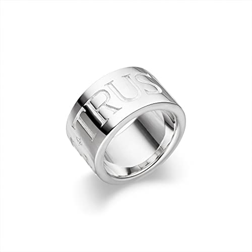 Skielka Designschmuck massiver Silber Ring - Goldschmiedearbeit Made IN Germany Tiefengravur Trust IN Love (Sterling Silber 925) Schlichter Schwerer Silberring Damenring Herrenring Partnerring von Skielka Designschmuck