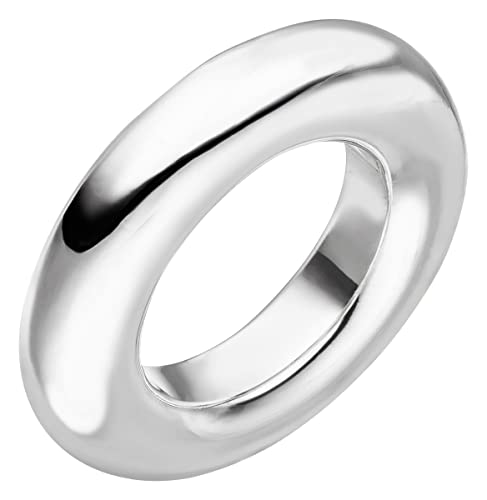 Skielka Designschmuck massiver Silber Ring hochwertige Goldschmiedearbeit aus Deutschland - 7 mm Breite (Sterling Silber 925) Schwerer Schlichter Silberring Damen Herren (64 (20.4)) von Skielka Designschmuck