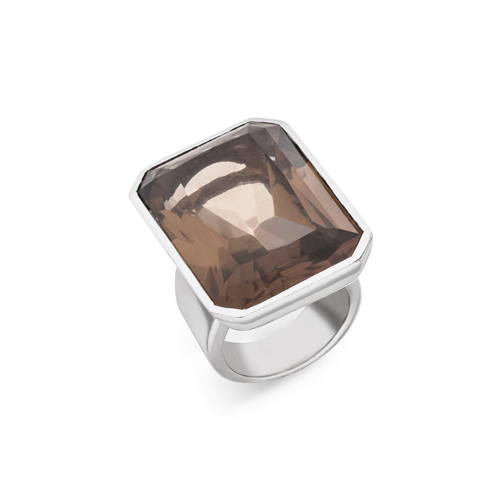 Rauchquarz Ring "Octagon" 30x20 Mm | Sterling Silber 925 Mit Wert-Expertise Rauchquarz Ring "Octagon" 30x20 Mm | Sterling Silber 925 Mit Wert-Expertise von SkielkaDesignschmuck