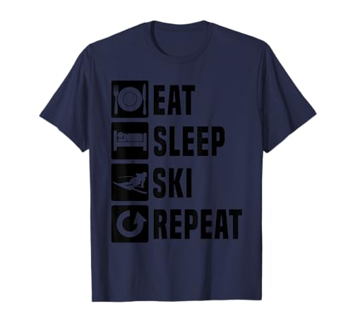 Eat Sleep Ski Repeat Damen Skifahren Mädchen T-Shirt Eat Sleep Ski Repeat Damen Skifahren Mädchen T-Shirt von Skifahren Geschenke Damen Ski Zubehör Skifahrer