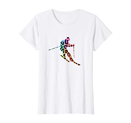 Damen Skilehrer Ski Leo Print T-Shirt Damen Skilehrer Ski Leo Print T-Shirt von Skifahrer Geschenkidee
