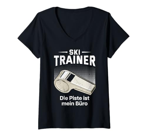 Damen Skifahrer SKI Trainor DIE Piste IST Mein BÜRO Skifahren T-Shirt mit V-Ausschnitt Damen Skifahrer SKI Trainor DIE Piste IST Mein BÜRO Skifahren T-Shirt mit V-Ausschnitt von Skilehrer Shirt Skifahrer Lustig Skifahren Trainer