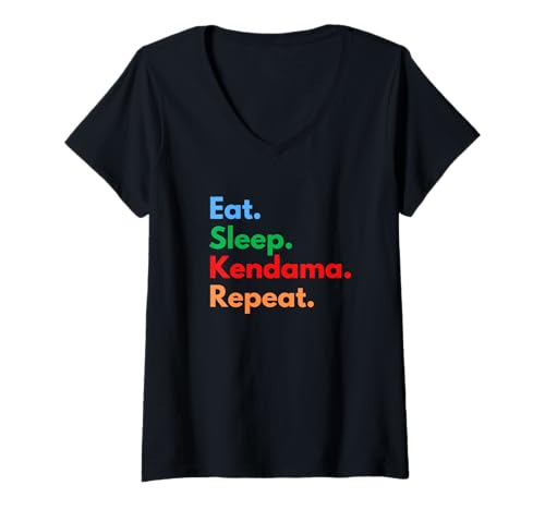 Damen Eat Sleep Kendama Repeat Kendama-Spieler und Trickshot-Liebhaber T-Shirt mit V-Ausschnitt Damen Eat Sleep Kendama Repeat Kendama-Spieler und Trickshot-Liebhaber T-Shirt mit V-Ausschnitt von SkillStick Co.
