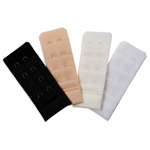 Skin Wrap Accessories BH Verlängerung 2er-Set BH Verschluss Erweiterung Bra Extender BH Verschluss Verlängerung 1er, 2er oder 3er Haken in Schwarz Weiß Haut von Skin Wrap