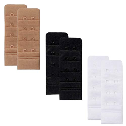 Skin Wrap Accessories BH Verlängerung 2er-Set BH Verschluss Erweiterung Bra Extender BH Verschluss Verlängerung 1er, 2er oder 3er Haken in Schwarz Weiß Haut von Skin Wrap