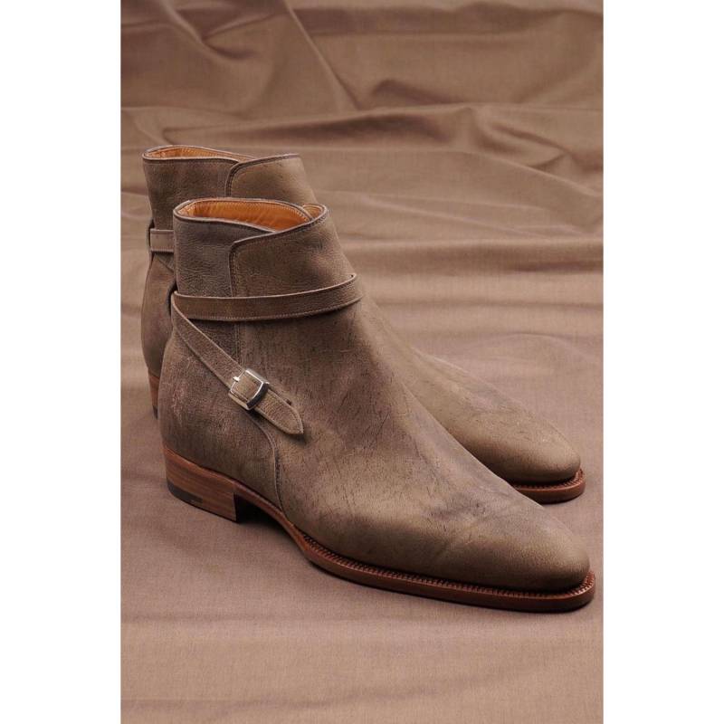 Handgefertigte Leder-Chelsea-stiefel Herren Schnürstiefel Mit Flügelspitze Im Vintage-stil von SkinCraftClub