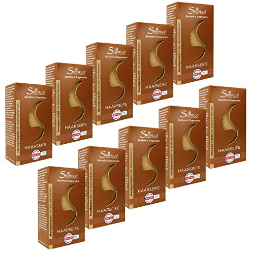 Skineco Männer-Haarseife – 10 x festes Shampoo mit Bierhefe, handgemacht & silikonfrei – Sanfte Reinigung bei empfindlicher Kopfhaut von Skineco