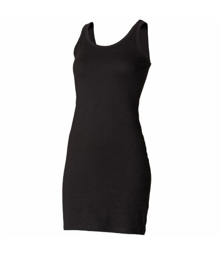 Skinnifit Damen-Tanktop, extra lang, Stretch, Schwarz, Größe S, Schwarz , Small von Skinni Fit