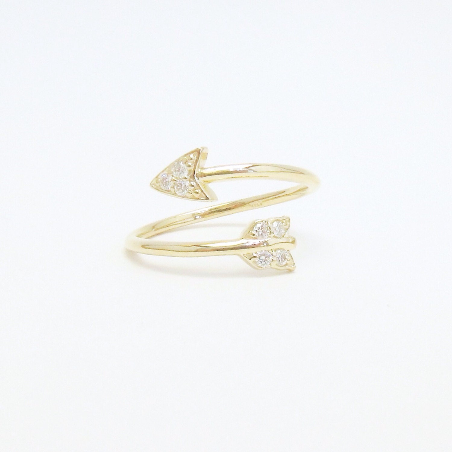 Diamant Pfeil Ring 585Er Gold, Naturdiamanten, Spiralring, Amor Pfeil, Zierlicher Ring, Stapelringe, Feiner Schmuck Von Skinnybling Diamant Pfeil Ring 585Er Gold, Naturdiamanten, Spiralring, Amor Pfeil, Zierlicher Ring, Stapelringe, Feiner Schmuck Von Skinnybling von SkinnyBling