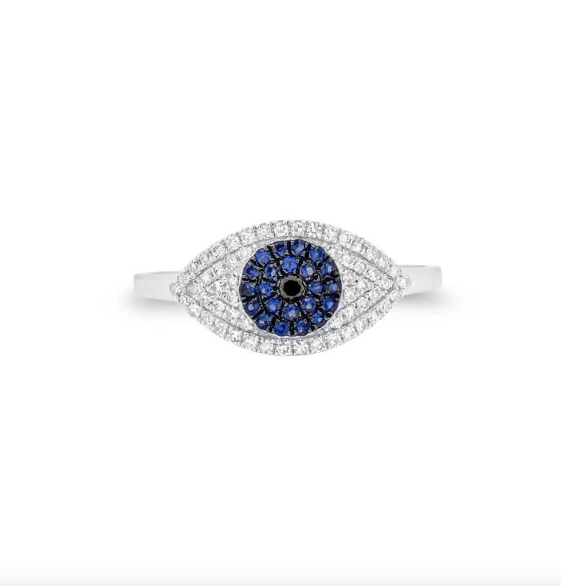 Diamant & Saphir Evil Eye Ring 585 Gold Diamant & Saphir Evil Eye Ring 585 Gold von SkinnyBling