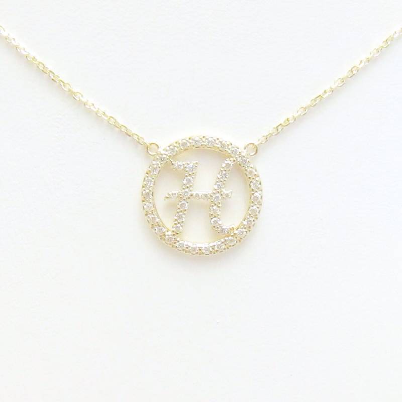 Kleine Gold Und Diamant Initial Halskette | 14K Gelb, Weiß Oder Roségold von SkinnyBling