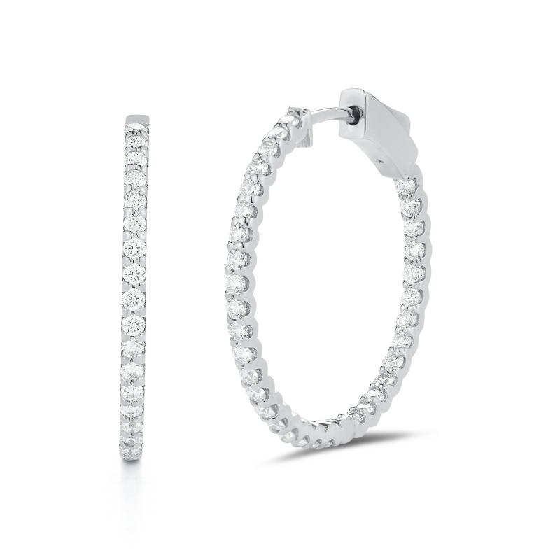Mittelgroße Innen - Und Außenbereich 14K Gold Diamant Creolen | 1, 00 "Durchmesser 0, 97 Ct Mittelgroße Innen - Und Außenbereich 14K Gold Diamant Creolen | 1, 00 "Durchmesser 0, 97 Ct von SkinnyBling