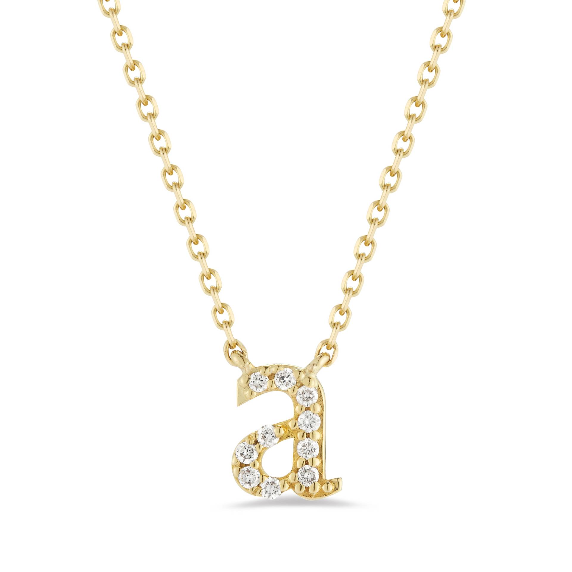 Personalisierte 14K Gold Diamant Initial Halskette Kleinbuchstabe Anhänger Personalisierte 14K Gold Diamant Initial Halskette Kleinbuchstabe Anhänger von SkinnyBling