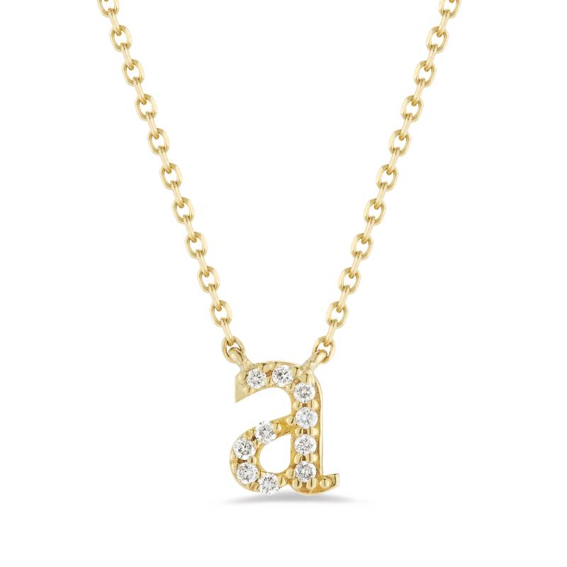 Personalisierte 14K Gold Diamant Initial Halskette Kleinbuchstabe Anhänger Personalisierte 14K Gold Diamant Initial Halskette Kleinbuchstabe Anhänger von SkinnyBling