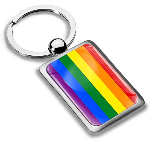 Biomar Labs® Schlüsselanhänger Metall Keyring mit Geschenkbox Autoschlüssel Geschenk Metall-Schlüsselanhänger Schlüsselbund Edelstahl LGBT Pride Rainbow Flagge Flag Fahne Regenbogenfarben KK 253 von Biomar Labs