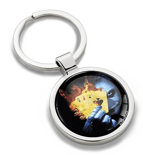 SkinoEu Schlüsselanhänger Metall Keyring Autoschlüssel mit Geschenkbox Joker Poker Karten Geschenk Metall-Schlüsselanhänger Schlüsselbund Edelstahl KK 169 von SkinoEu