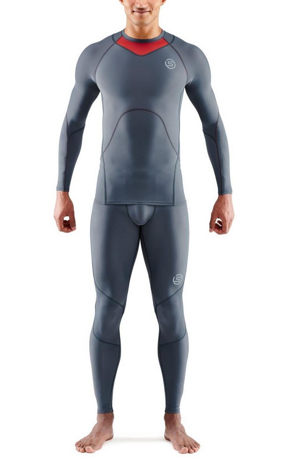 Skins Langarmshirt Funktionsunterwäsche 3-Series (enganliegend) charcoalgrau Herren von Skins