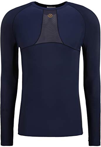 Skins Series-5 Langarm Oberteil Herren blau Größe M 2022 Laufshirt Langarm von Skins