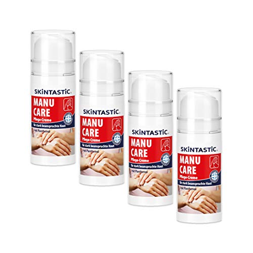 Manu Care Pflege-Creme | 4 x 100 ml | Pumpspender | Handcreme von Skintastic