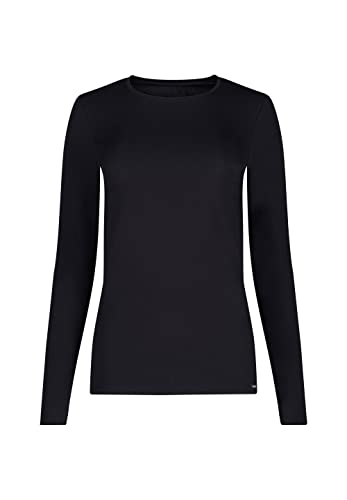 Damen Shirt langarm Cotton Essentials black 40 von Skiny