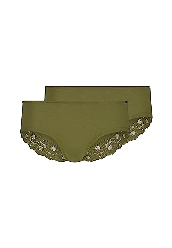 SKINY Damen Cottonlace Essentials 080603 Hipster Panties, Bay Leaf, 36 (2er Pack) von Skiny