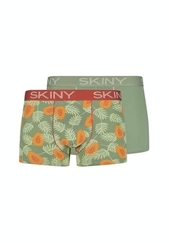 SKINY Herren Cotton Multipack 086487 Boxershorts, Green Papaya Selection, S (2er Pack) von Skiny