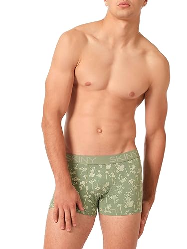 SKINY Herren Cotton Multipack 086487 Boxershorts, Greenbay Palms Selection, L (2er Pack) von Skiny