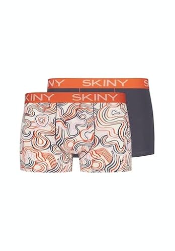 SKINY Herren Cotton Multipack 086487 Boxershorts, egret Swirl Selection, S (2er Pack) von Skiny
