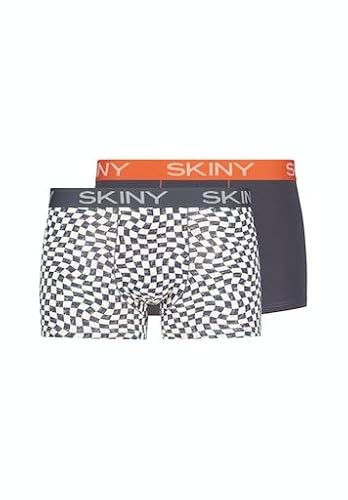 SKINY Herren Cotton Multipack 086487 Boxershorts, ombreblue Check Selection, M (2er Pack) von Skiny