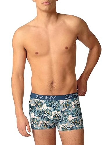 SKINY Herren Cotton Multipack 086487 Retroshorts, Aquamarine Leafs Selection, L (2er Pack) von Skiny